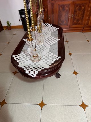 Mesa centro madera mármol cristal