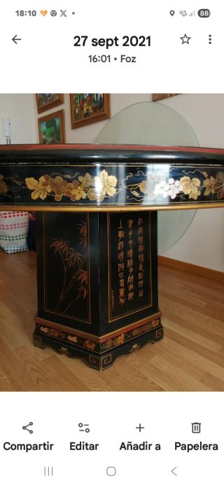Mesa laqueada China 6 sillas y mesa salon, pintado