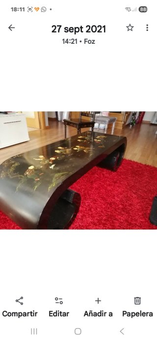 Mesa laqueada China 6 sillas y mesa salon, pintado