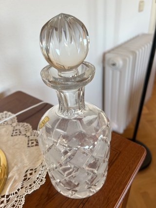 Botella de licor de cristal Bohemia