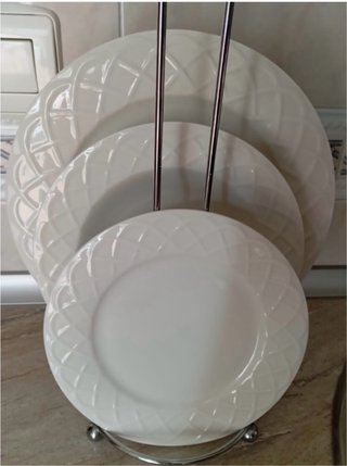 Elegante vajilla blanca porcelana (18 piezas + fue