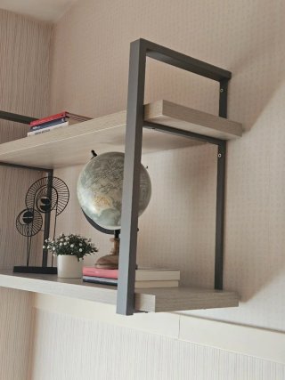 Estantería de pared madera y metal