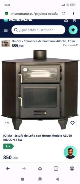 Estufa de leña con horno