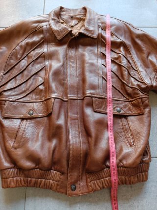 Cazadora Bomber Lofcay Cuero Marrón Vintage 80s
