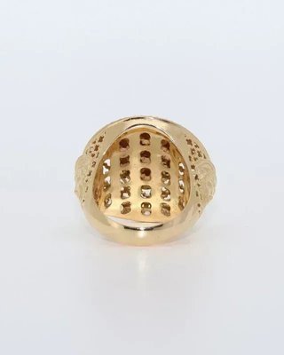 Anillo Sello Medusa Calado Circonitas 18K