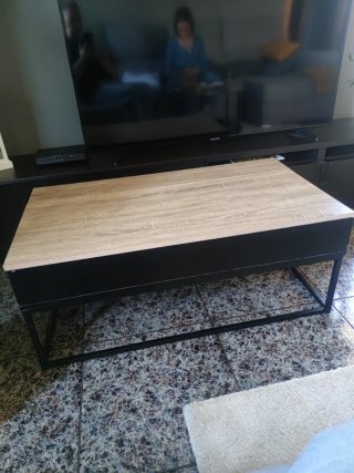 Mesa de centro elevable madera y metal