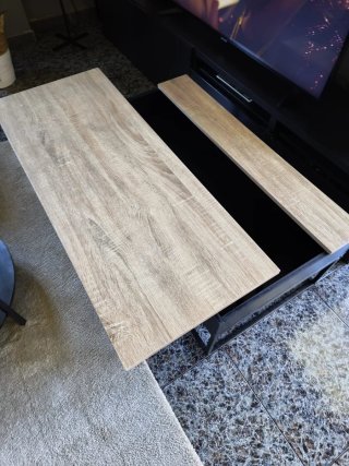 Mesa de centro elevable madera y metal