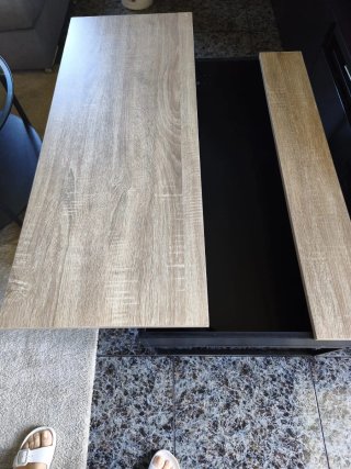 Mesa de centro elevable madera y metal