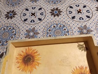 Vassoio in legno con Girasoli