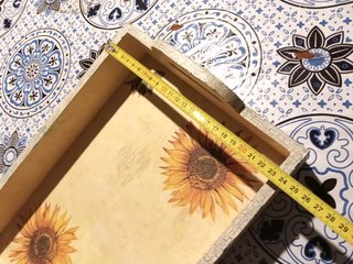 Vassoio in legno con Girasoli