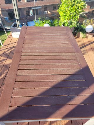 Mesa extensible jardín madera/aluminio, SIN sillas