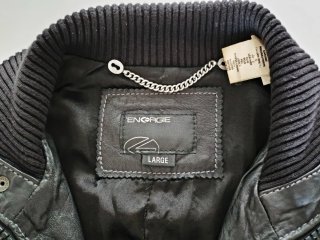 Cazadora de cuero negra hombre Talla L