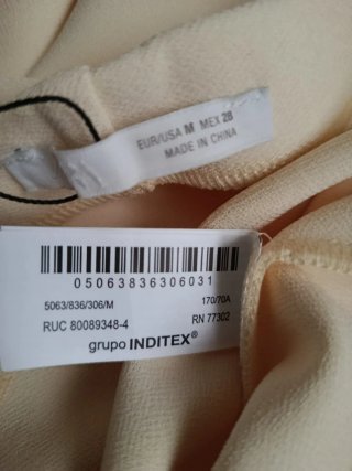 Pantalón Zara Crepe Beige