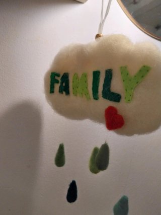Nuvola lana cardata stile Waldorf personalizzabile