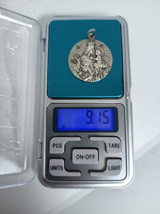 Medalla Virgen del Carmen y Niño Jesús Plata Antig