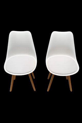 Pack 2 Sillas Nórdicas Blancas Madera