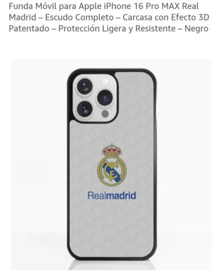 Funda iPhone 16 Pro Max Real Madrid