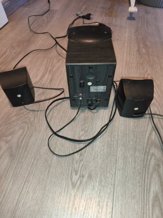 Monitor Negro y altavoces