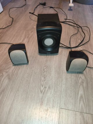 Monitor Negro y altavoces