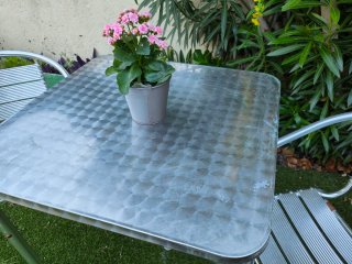 Mesa y 2 Sillas Aluminio Exterior