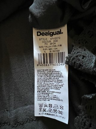 Vestido Desigual T/Xl gris