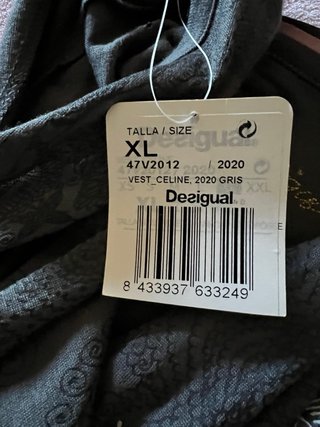 Vestido Desigual T/Xl gris