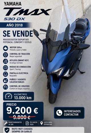 Yamaha TMAX 530 DX 2018 Azul