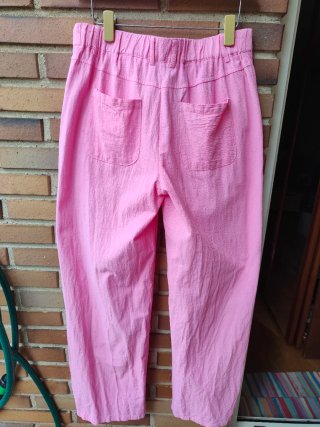 Pantalón fucsia de lino sin estrenar