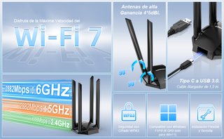 Adaptador WiFi 7 USB COMFAST BE6500