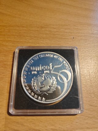 Moneda 5 ECU Plata UNICEF