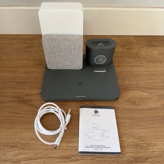 Lámpara Estación Carga 6 en 1 COLSUR Qi 15W Reloj