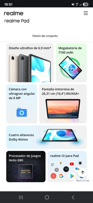Tablet Realme Pad 10,4" 6Gb/128Gb ¡Como nueva!