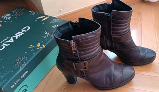 Botas de cuero marrón talla 38