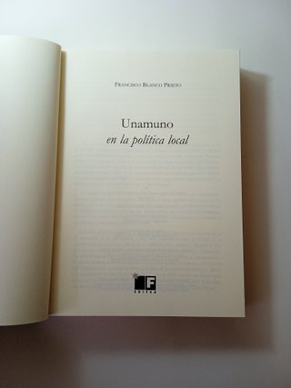 UNAMUNO EN LA POLÍTICA LOCAL - FRANCISCO BLANCO