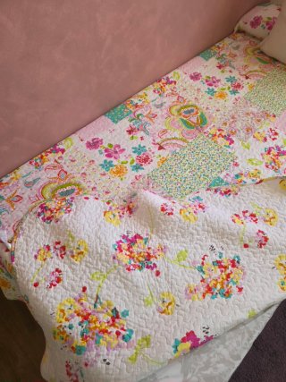 Colcha Cama 90 Patchwork Flores