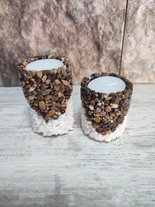 Conjunto Decorativo Corazón y Velas Piedras