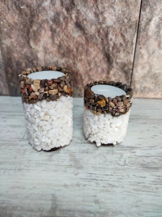Conjunto Decorativo Corazón y Velas Piedras