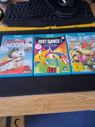 Lote 3 Giochi Wii U: Snoopy, Just Dance, Mario Par