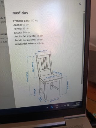Silla Ikea Blanca con Cojín Verde