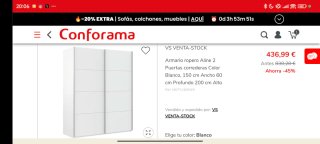 2 Armarios Blancos 150x200x55