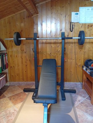 Banco Press Plegable + 4 Discos 5kg