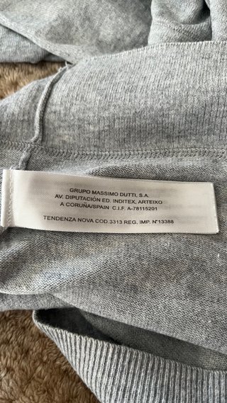 Vestido Massimo Dutti Gris Talla M
