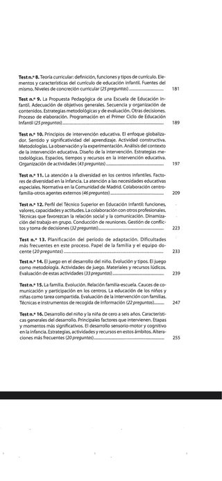 Test oposición Educación Infantil Madrid.