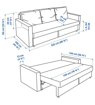 Sofá cama 3 plazas IKEA FRIHETEN gris
