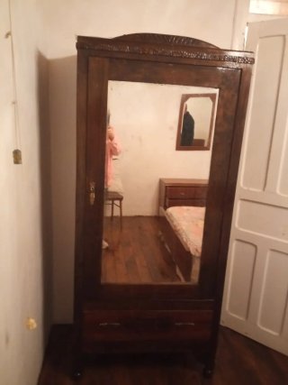 Mueble tocador madera con espejo