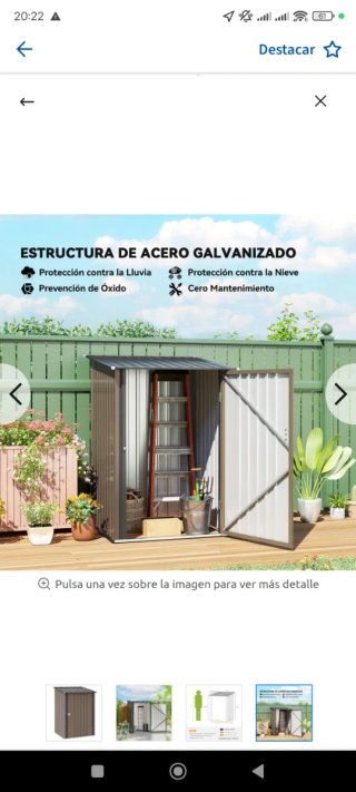 Caseta Jardín Metálica Marrón