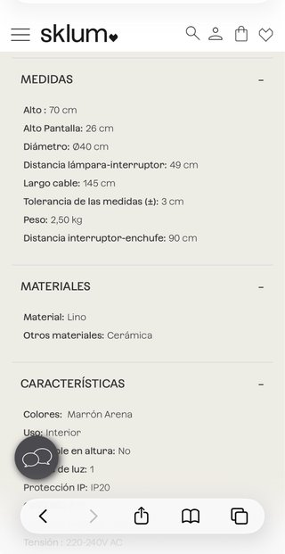 Lámpara de mesa Sklum cerámica y lino