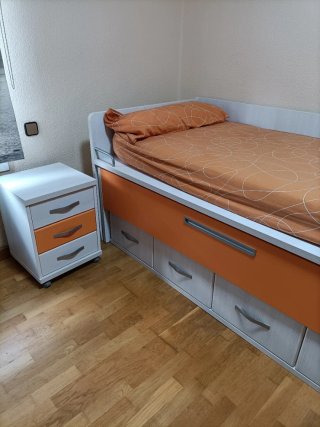 Cama nido con 2 colchones y mesilla