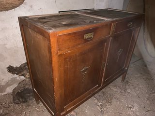 Cómoda y espejo madera marrón