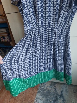 Vestido retro vintage azul, verde y blanco